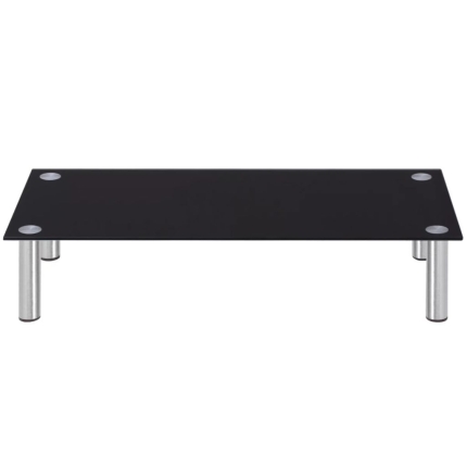 Monitor Riser/TV Stand 80x35x17 cm Glass Black - Image 2