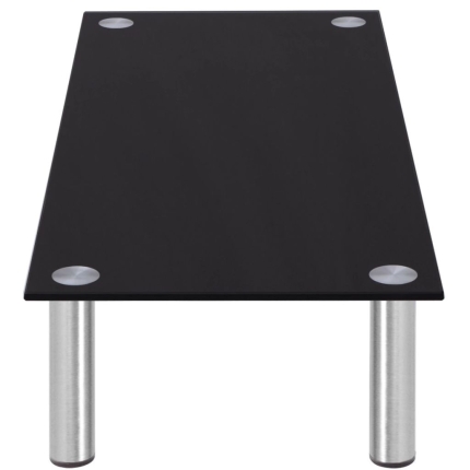 Monitor Riser/TV Stand 80x35x17 cm Glass Black - Image 3