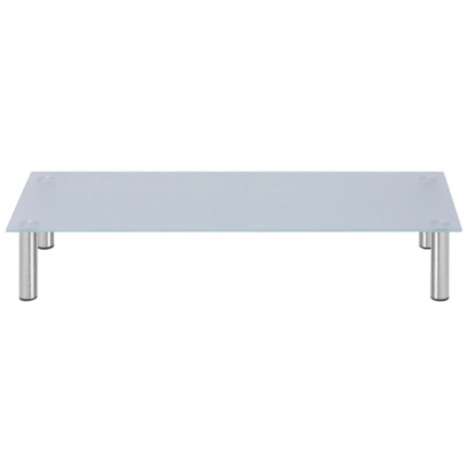 Monitor Riser/TV Stand 100x35x17 cm Glass White - Image 2