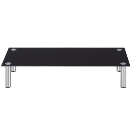 Monitor Riser/TV Stand 100x35x17 cm Glass Black - Image 2