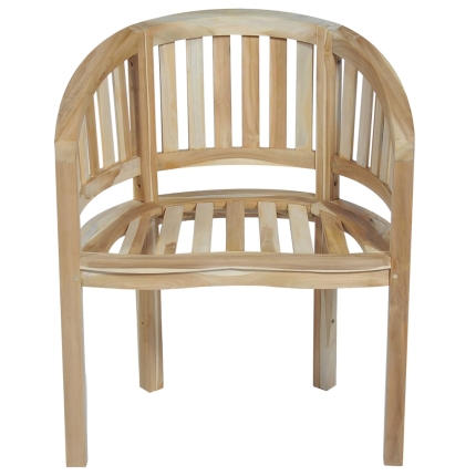 Banana Chairs 2 pcs Solid Teak Wood - Image 4