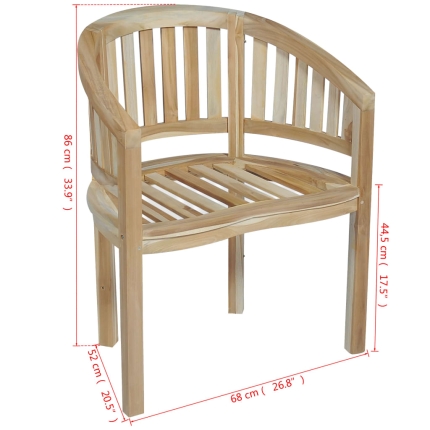 Banana Chairs 2 pcs Solid Teak Wood - Image 8
