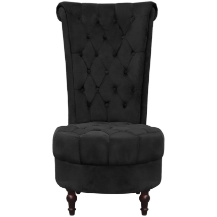 High Back Sofa Chair Black Fabric - Image 2