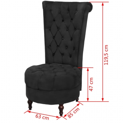 High Back Sofa Chair Black Fabric - Image 6