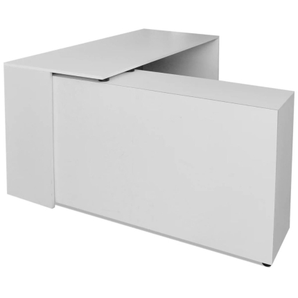 Corner Desk 4 Shelves White - Image 4
