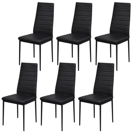 Seven Piece Dining Table Set Black - Image 4