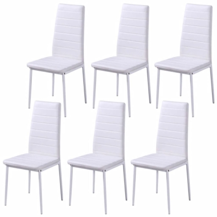 Seven Piece Dining Table Set Black and White - Image 4