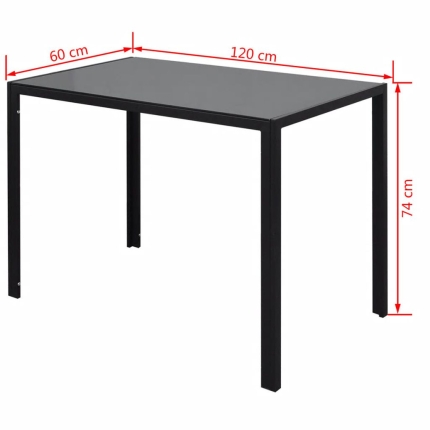 Seven Piece Dining Table Set Black and White - Image 7