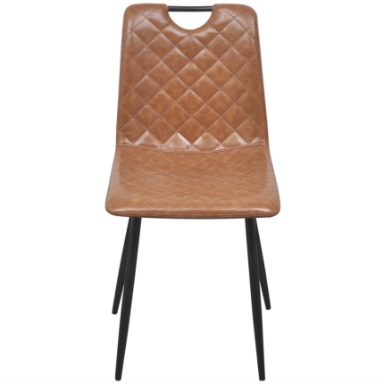 Dining Chairs 2 pcs Light Brown Faux Leather - Image 2