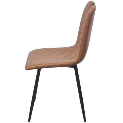 Dining Chairs 2 pcs Light Brown Faux Leather - Image 4