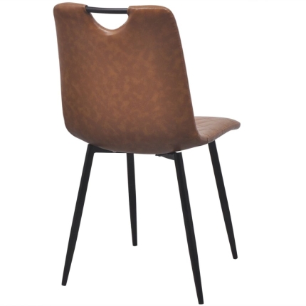 Dining Chairs 2 pcs Light Brown Faux Leather - Image 5