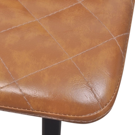 Dining Chairs 2 pcs Light Brown Faux Leather - Image 6