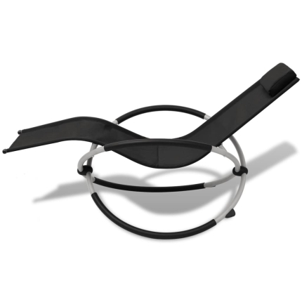 Outdoor Geometrical Sun Lounger Steel Black and Grey - Image 2