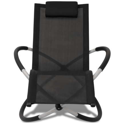 Outdoor Geometrical Sun Lounger Steel Black and Grey - Image 3