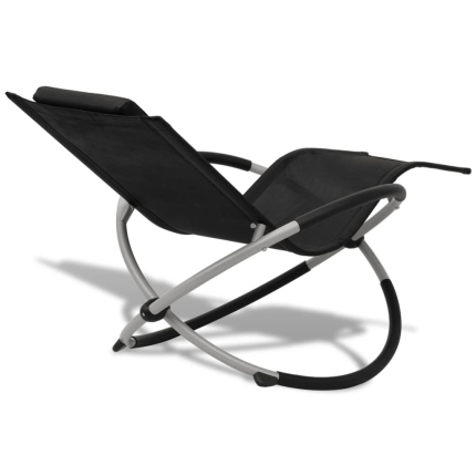 Outdoor Geometrical Sun Lounger Steel Black and Grey - Image 4