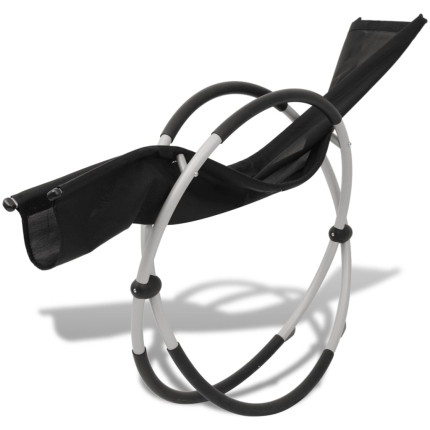 Outdoor Geometrical Sun Lounger Steel Black and Grey - Image 5