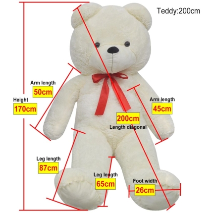 Teddy Bear Cuddly Toy Plush White 200 cm - Image 5