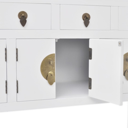 Sideboard Chinese Style Solid Wood White - Image 7