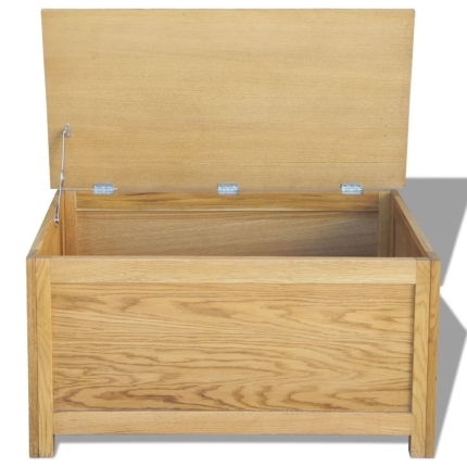 Storage Box 90x45x45 cm Solid Oak Wood - Image 2