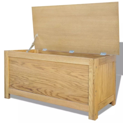Storage Box 90x45x45 cm Solid Oak Wood - Image 3
