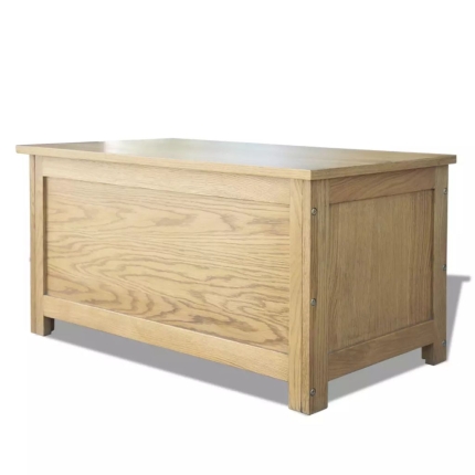 Storage Box 90x45x45 cm Solid Oak Wood - Image 4