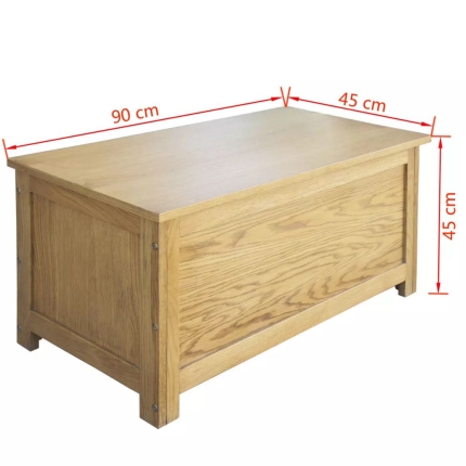 Storage Box 90x45x45 cm Solid Oak Wood - Image 6
