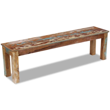Bench Solid Reclaimed Wood 160x35x46 cm - Image 2
