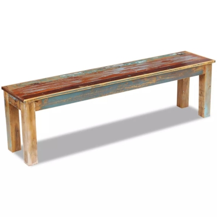 Bench Solid Reclaimed Wood 160x35x46 cm - Image 4