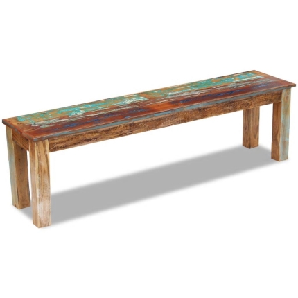 Bench Solid Reclaimed Wood 160x35x46 cm - Image 5