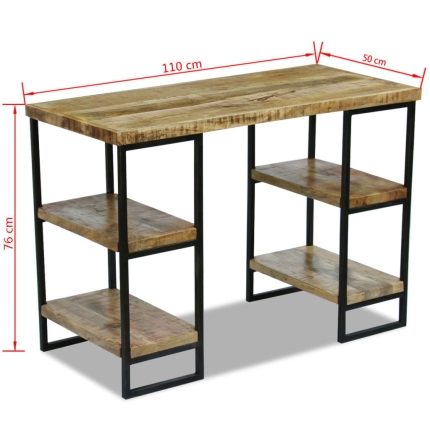 Office Desk Mango Wood 110x50x76 cm - Image 8