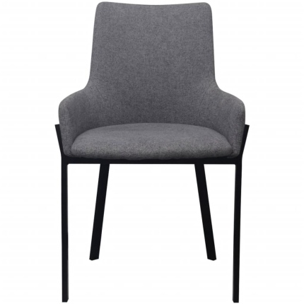 Dining Chairs 4 pcs Light Grey Fabric - Image 2