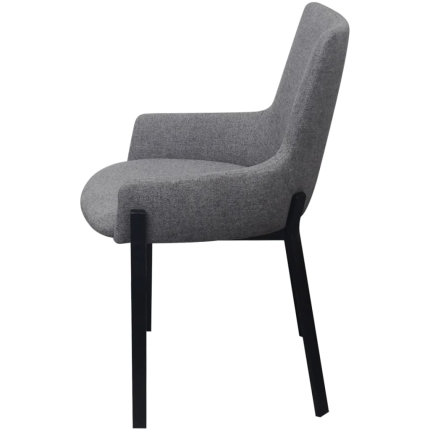 Dining Chairs 4 pcs Light Grey Fabric - Image 3