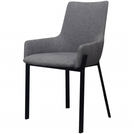 Dining Chairs 4 pcs Light Grey Fabric - Image 5