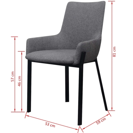 Dining Chairs 4 pcs Light Grey Fabric - Image 7