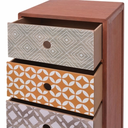Side Cabinet 5 Drawers Brown - Image 5