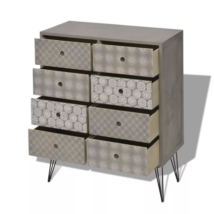 Sideboard 8 Drawers Grey - Image 4