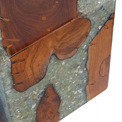 Stool Solid Teak Wood and Resin - Image 11