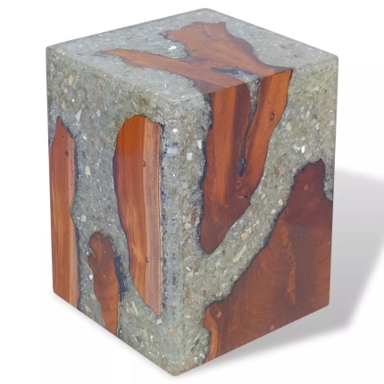 Stool Solid Teak Wood and Resin - Image 5