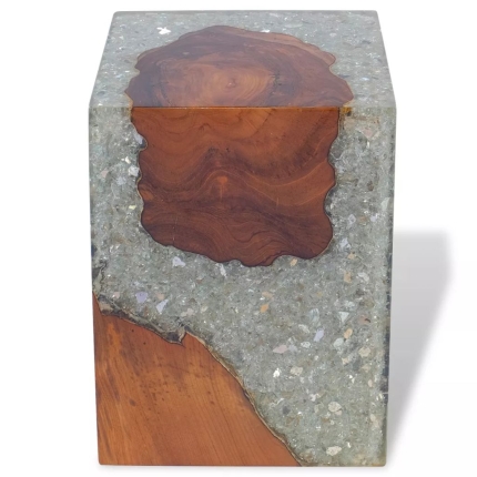 Stool Solid Teak Wood and Resin - Image 8