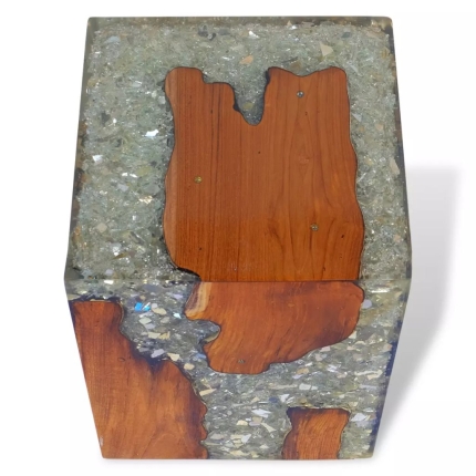 Stool Solid Teak Wood and Resin - Image 9