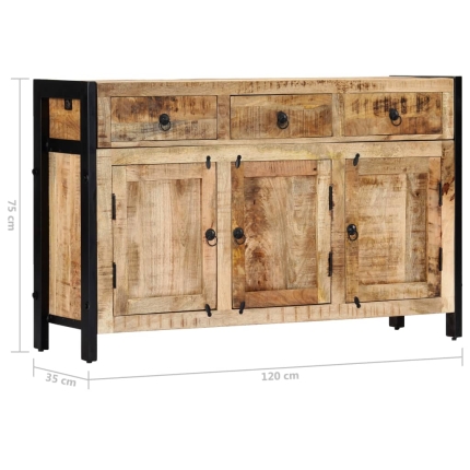Sideboard 120x35x76 cm Solid Mango Wood - Image 9