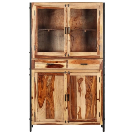 Highboard 100x40x175 cm Solid Sheesham Wood - Image 2
