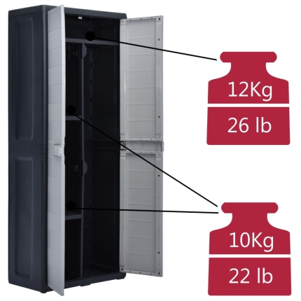 Garden Storage Cabinet 65x38x171 cm Plastic - Image 7