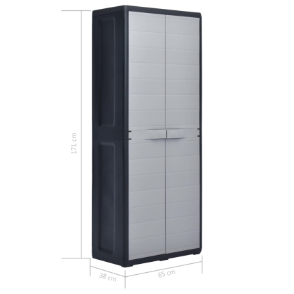 Garden Storage Cabinet 65x38x171 cm Plastic - Image 8