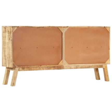 Sideboard Brown and Black 160x30x80 cm Solid Rough Mango Wood - Image 5