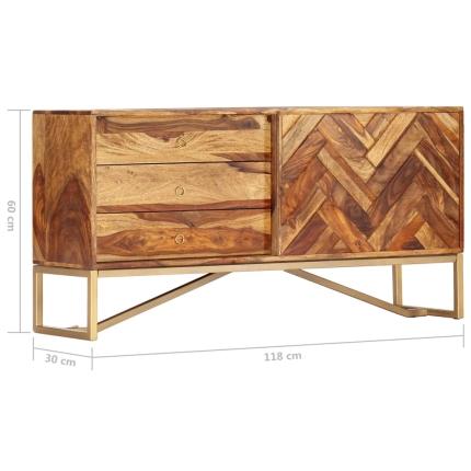 Sideboard 118x30x60 cm Solid Sheesham Wood - Image 9