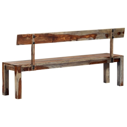 Bench 160 cm Grey Solid Sheesham Wood - Image 8