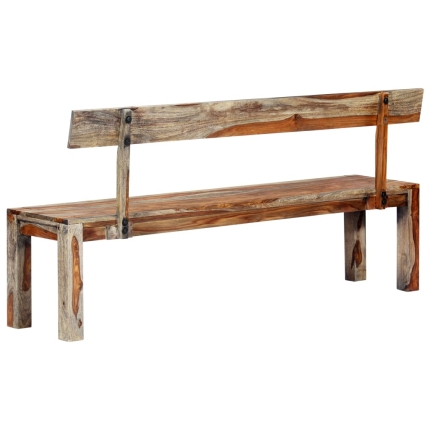 Bench 160 cm Grey Solid Sheesham Wood - Image 9
