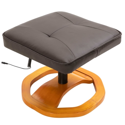 Massage Chair with Foot Stool Brown Faux Leather - Image 7