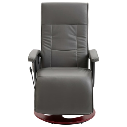Massage Chair Grey Faux Leather - Image 3